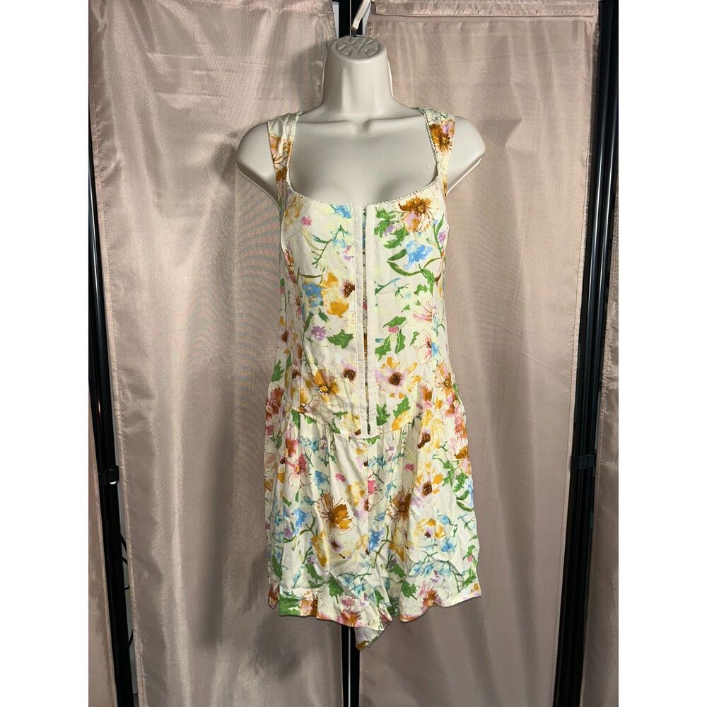 NWT Wild Fable Sz. XL Floral Corset Romper Cottagecore Yellow Summer Playsuit